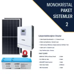 MONOKRİSTAL KÜÇÜK EV PAKETİ (PAKET 2)